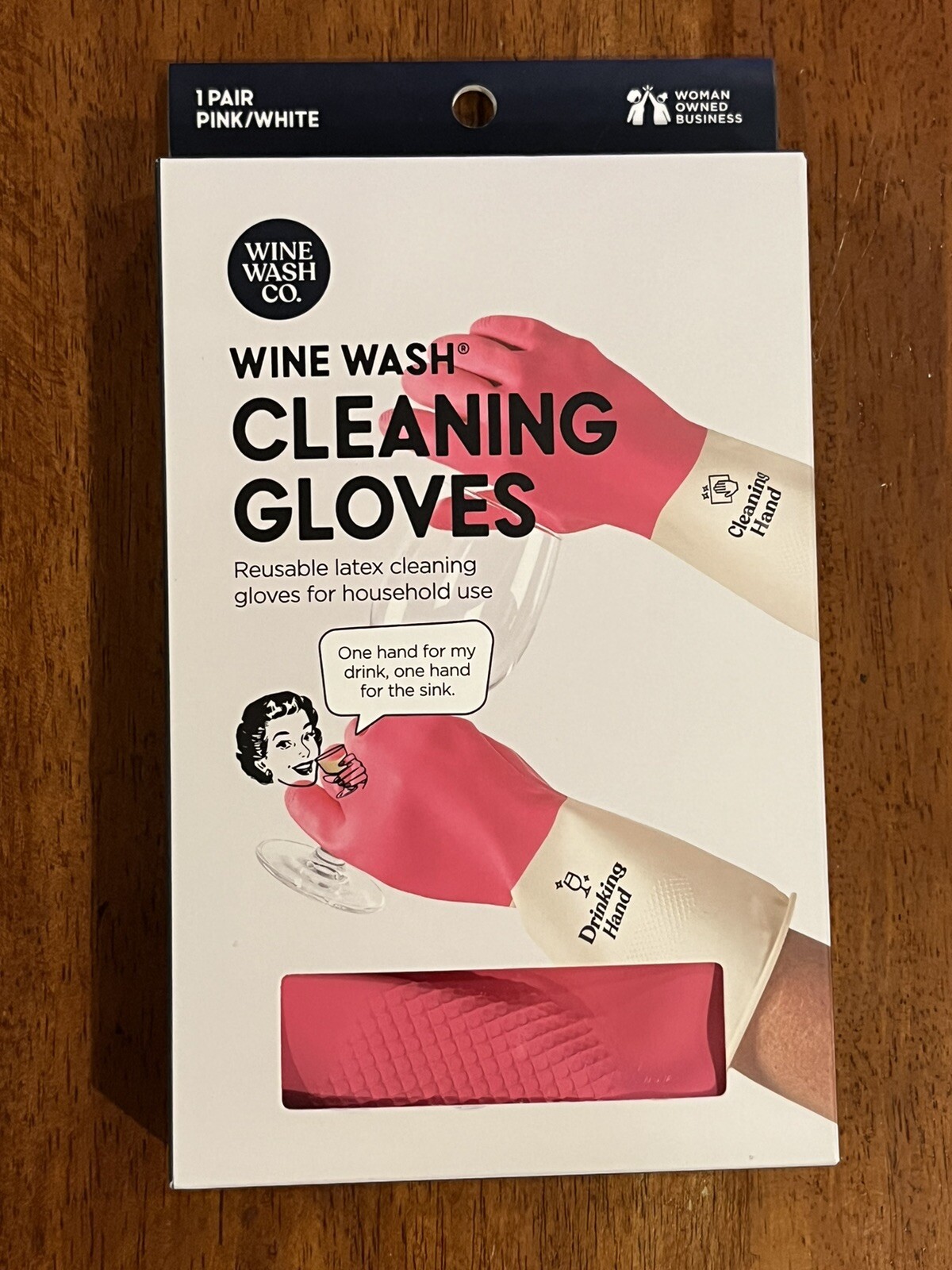 Wine Wash CO. Pink & White Household Cleaning & Drinking Gloves Reusable – NIB