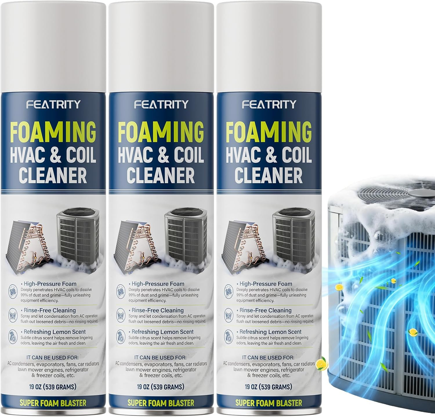 Foaming AC Coil Cleaner: Deep-Penetrating No-Rinse Foam Cleaning Designed for Ho