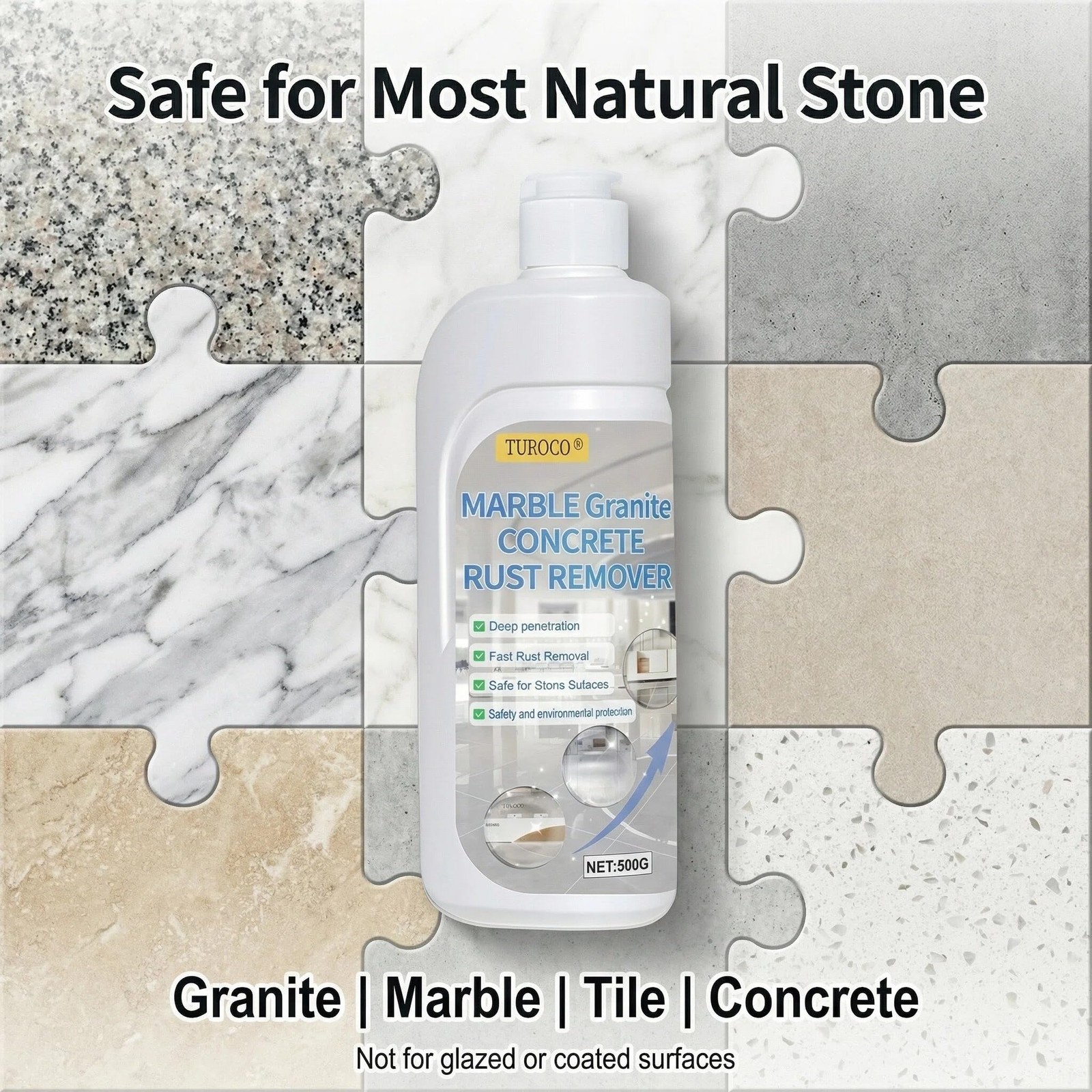 Granite Rust , Heavy Duty Rust Stain for Stone Surfaces, Removes Deep Rust Ox…