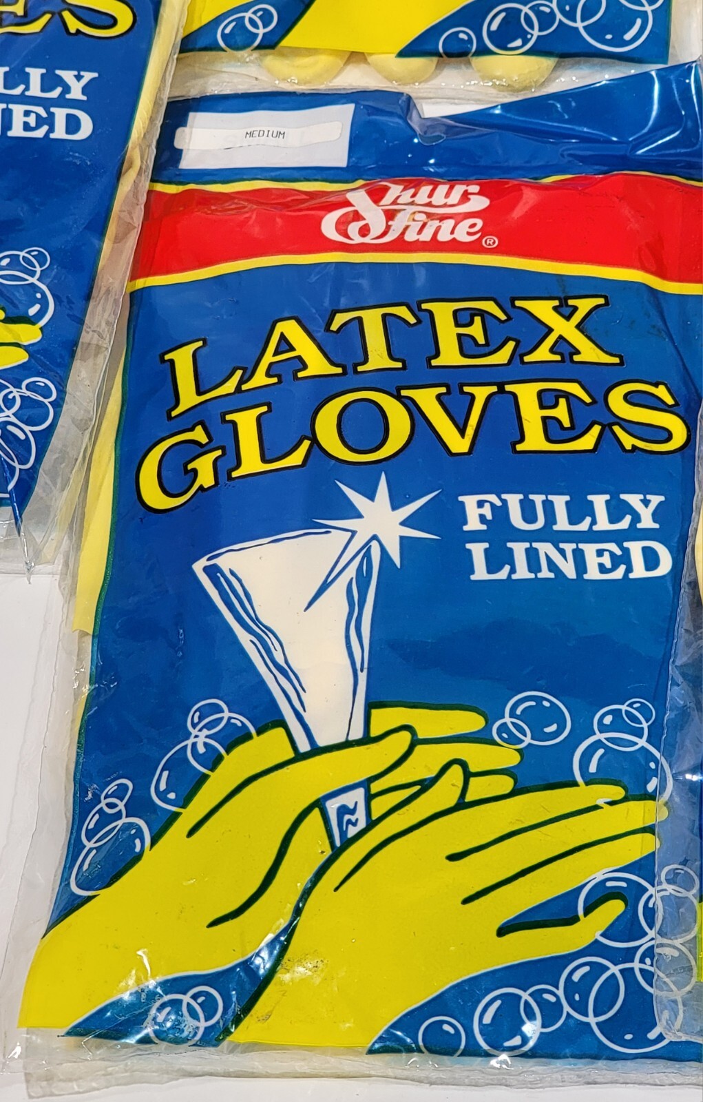 Medium – 3 Pairs – Yellow Kitchen Cleaning Dishwashing Nitrile Reusable Gloves