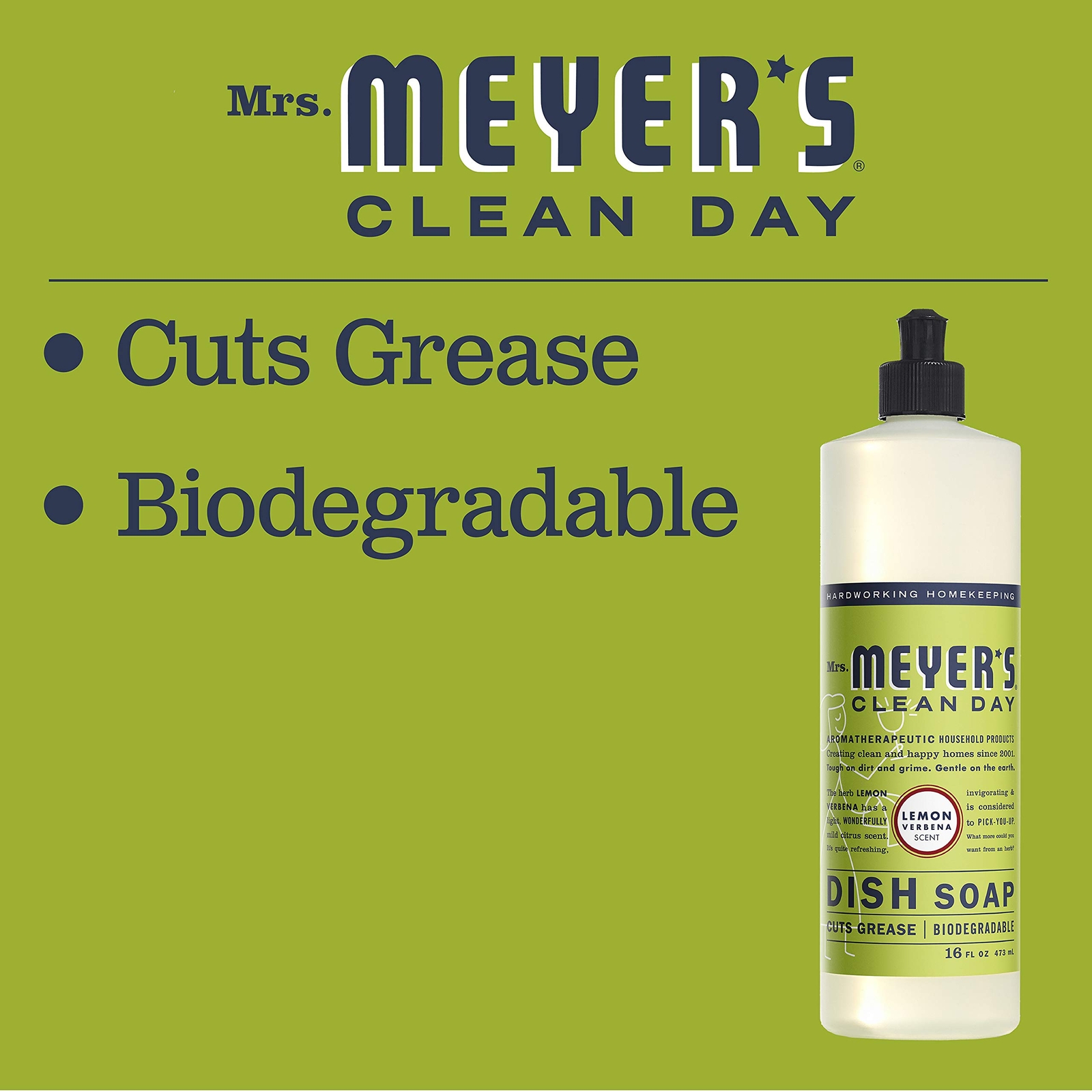 Mrs Meyer’s Clean Day Dish Soap Lemon Verbena Pack Of 3 Plant Based 16 Fl Oz