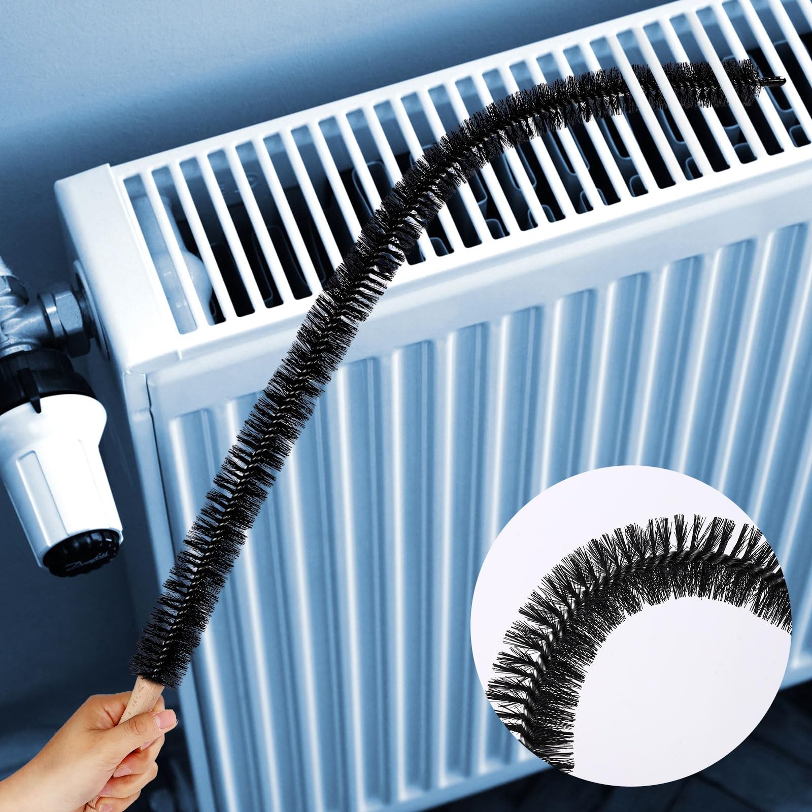 2pcs Bendable Radiator Brush, Include 1pcs Long Brush Head Radiator Dusters a…
