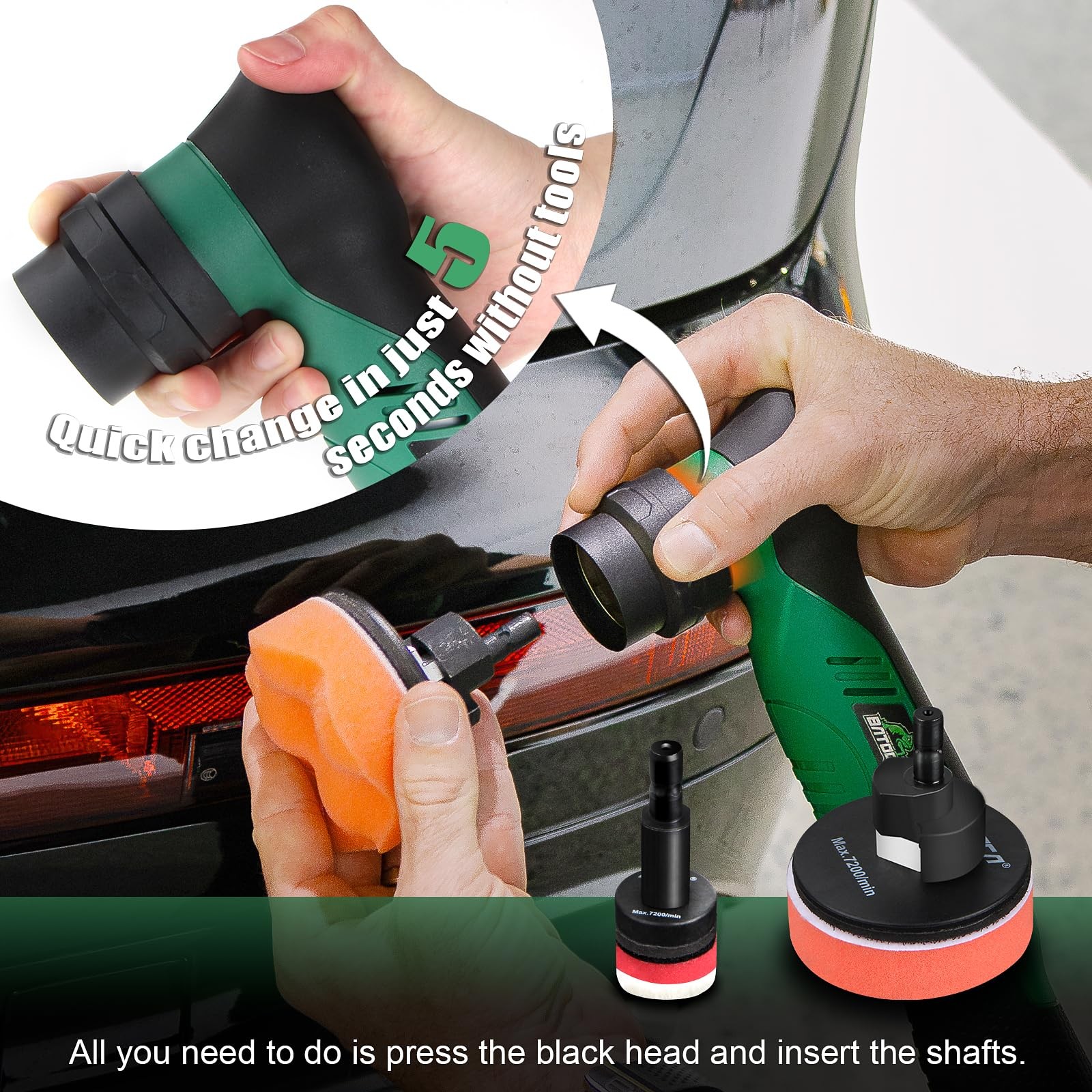 S5 Cordless Car Buffer Polisher Kit 1 Inch 3 Inch Dual Action & Rotary Polish…