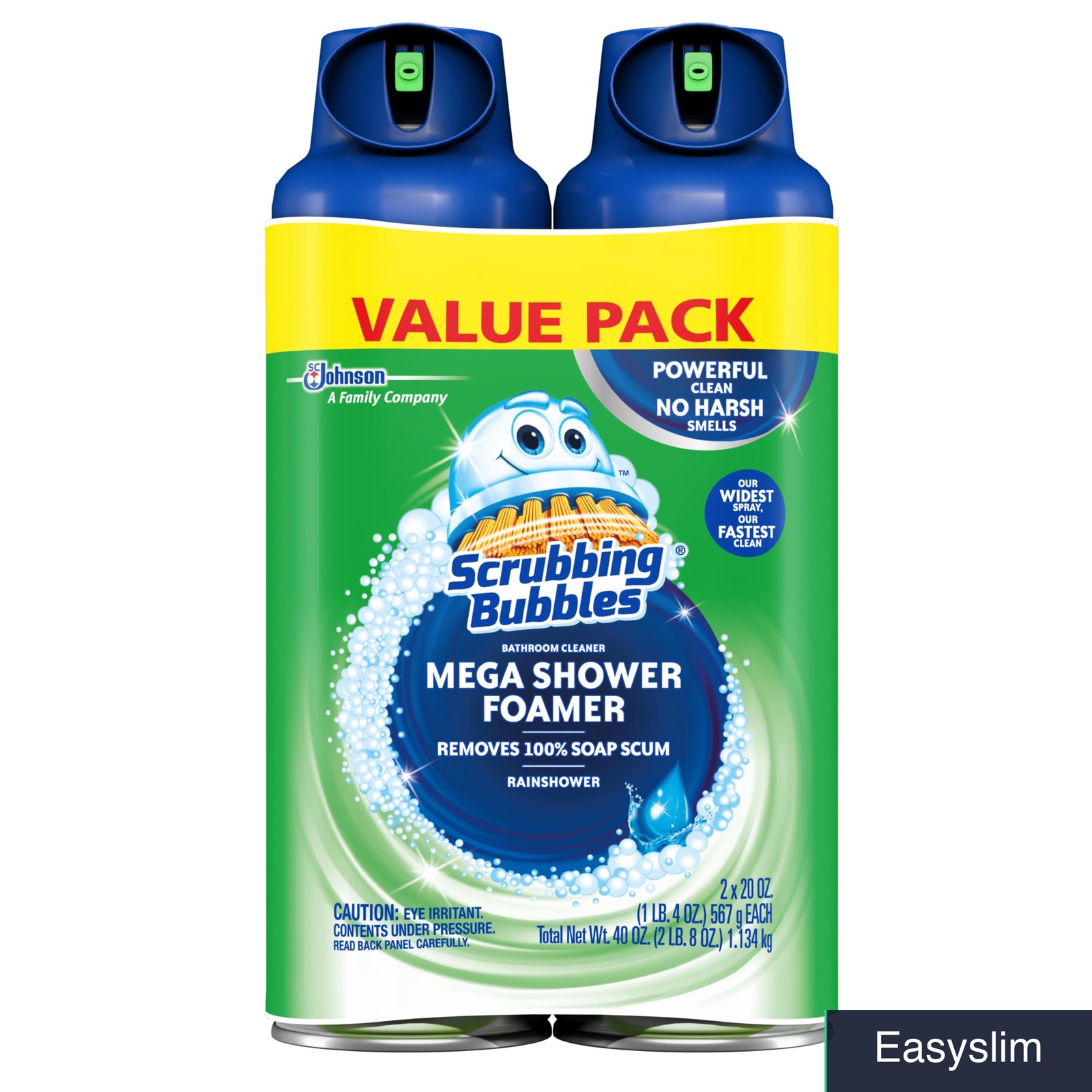 Bathroom Cleaner 20oz Rainshower Scent 2 Pack Foaming Aerosol