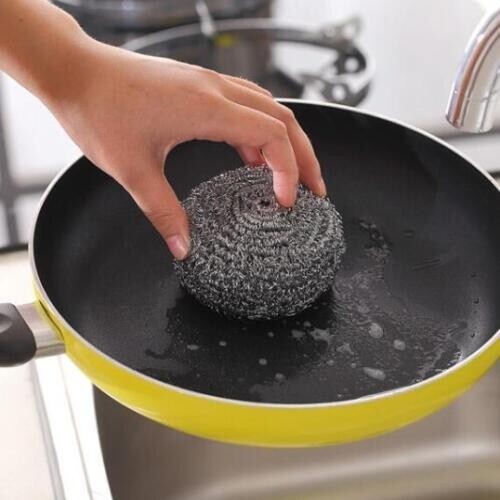 Scourer (8 Pcs) 3″/25gram Stainless Steel Scourer Dish Bowl Cleaning Scrubbers
