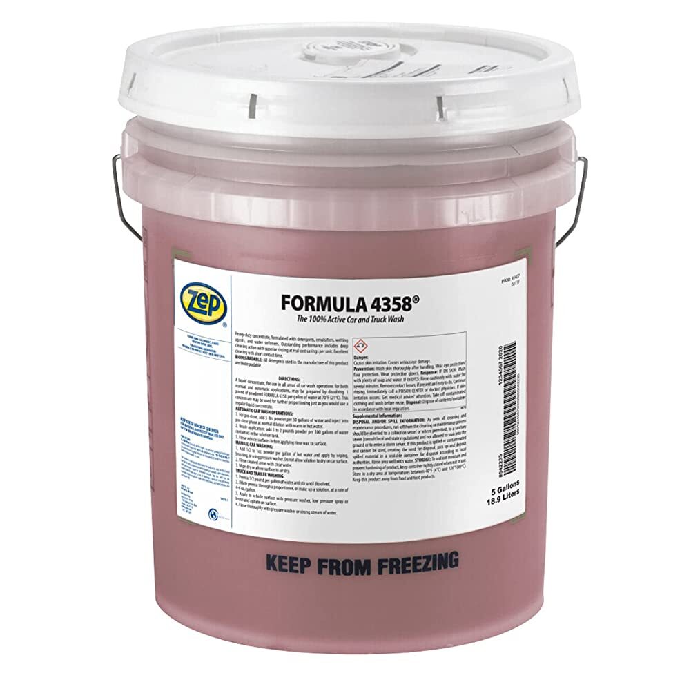 Zep Formula 4358 Heavy-Duty Powdered Car and Truck Wash – 1 Pail – 40737