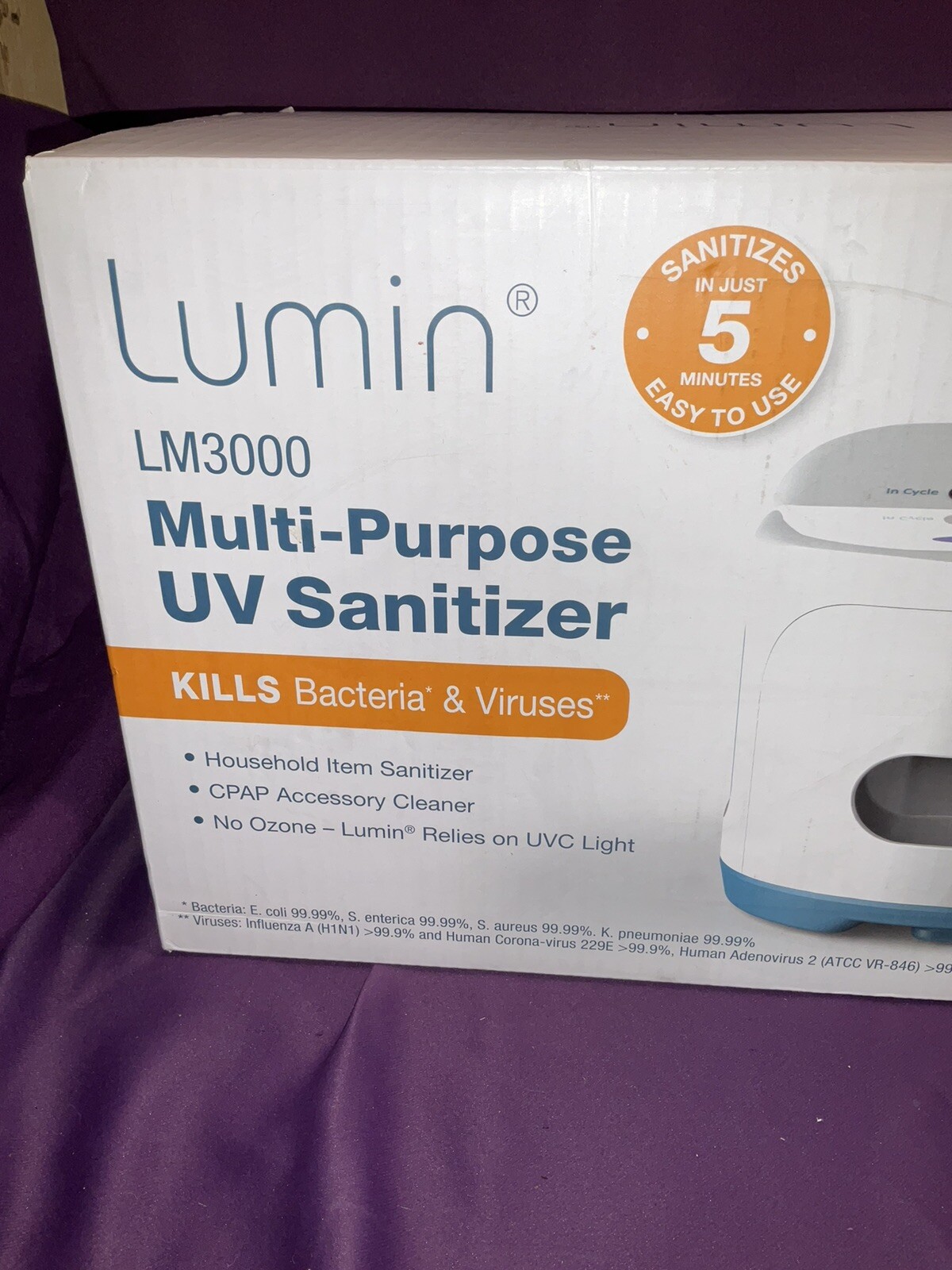Lumin LM3000 UV Multi Purpose Sanitizer Cleaner New In Box