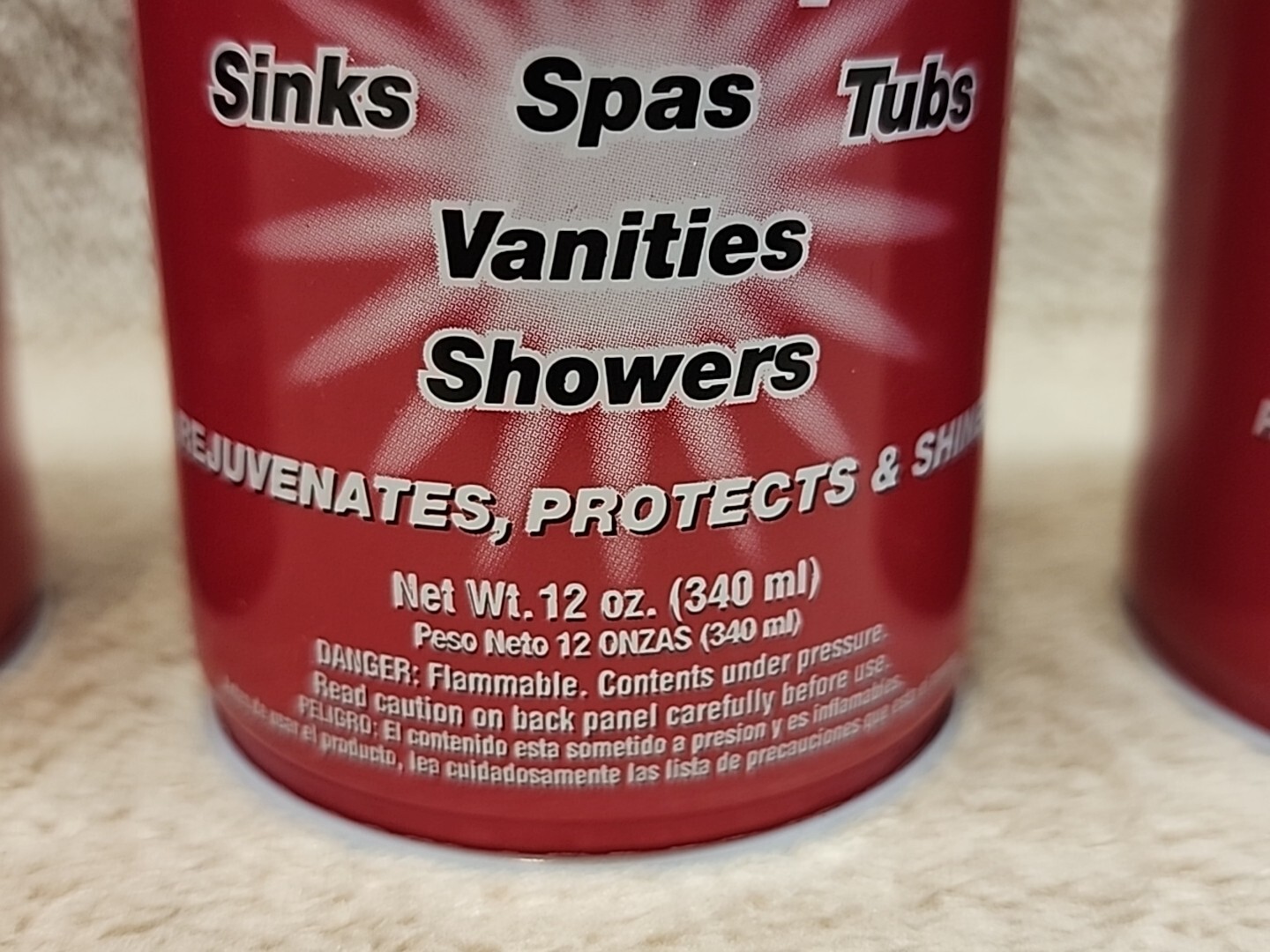 Lot of 3: Original Gel-Gloss Kitchen & Bath Polish & Protector, 12oz Aerosol Can