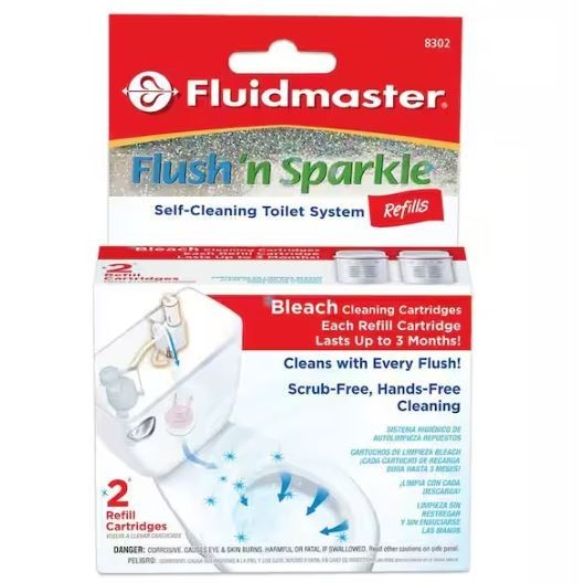 Flush N Sparkle Bleach Toilet Cleaning Refills (2-Pack), Fluidmaster 8302P8