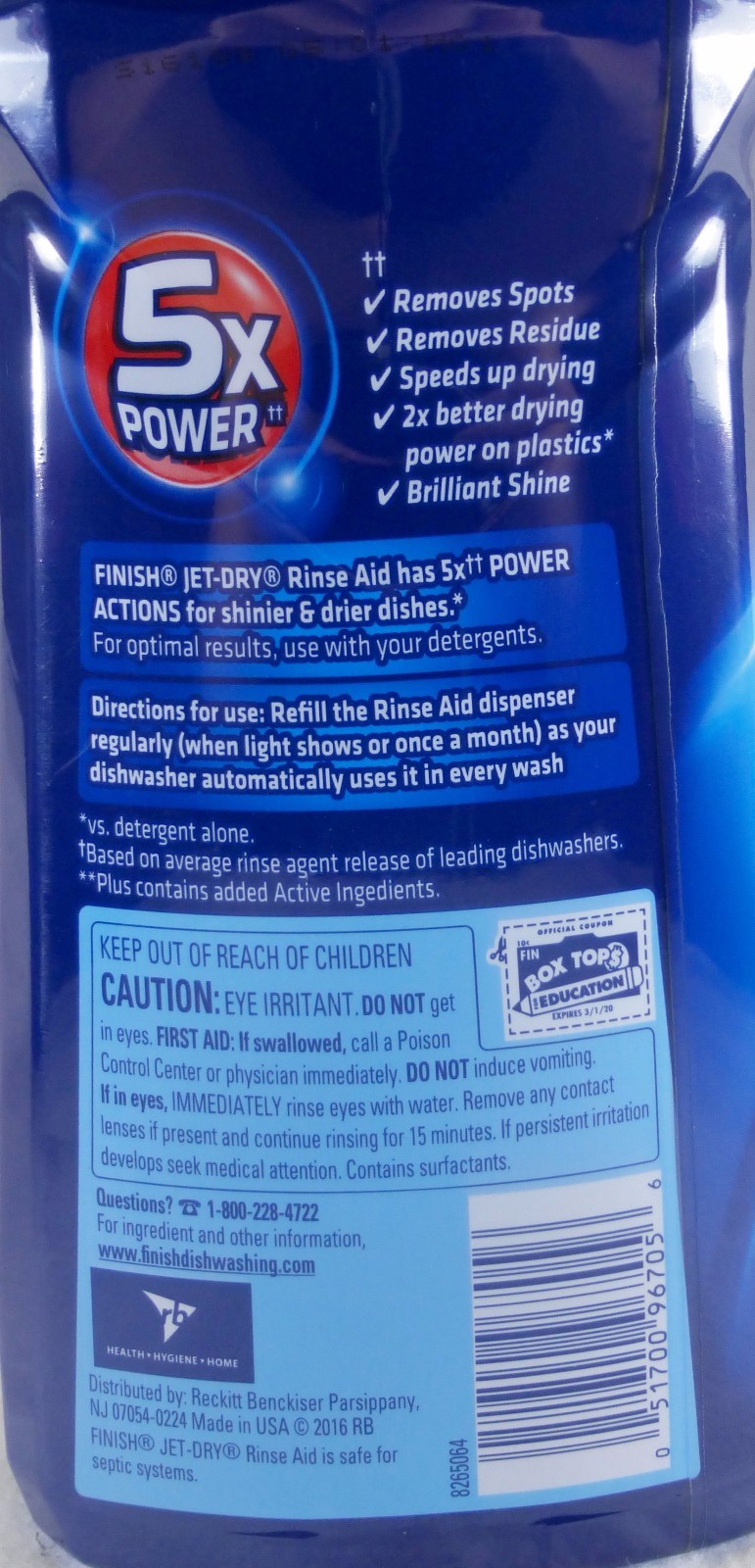 2 Jet Dry Ultimate Spot & Film Removal Finish Rinse Aid Plus 300 Washes 32 Oz NE