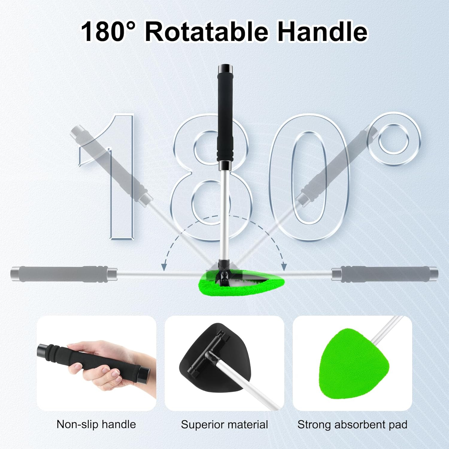 Windshield Cleaner Tool, Car Interior and Exterior Window Cleaning Kit with Exte