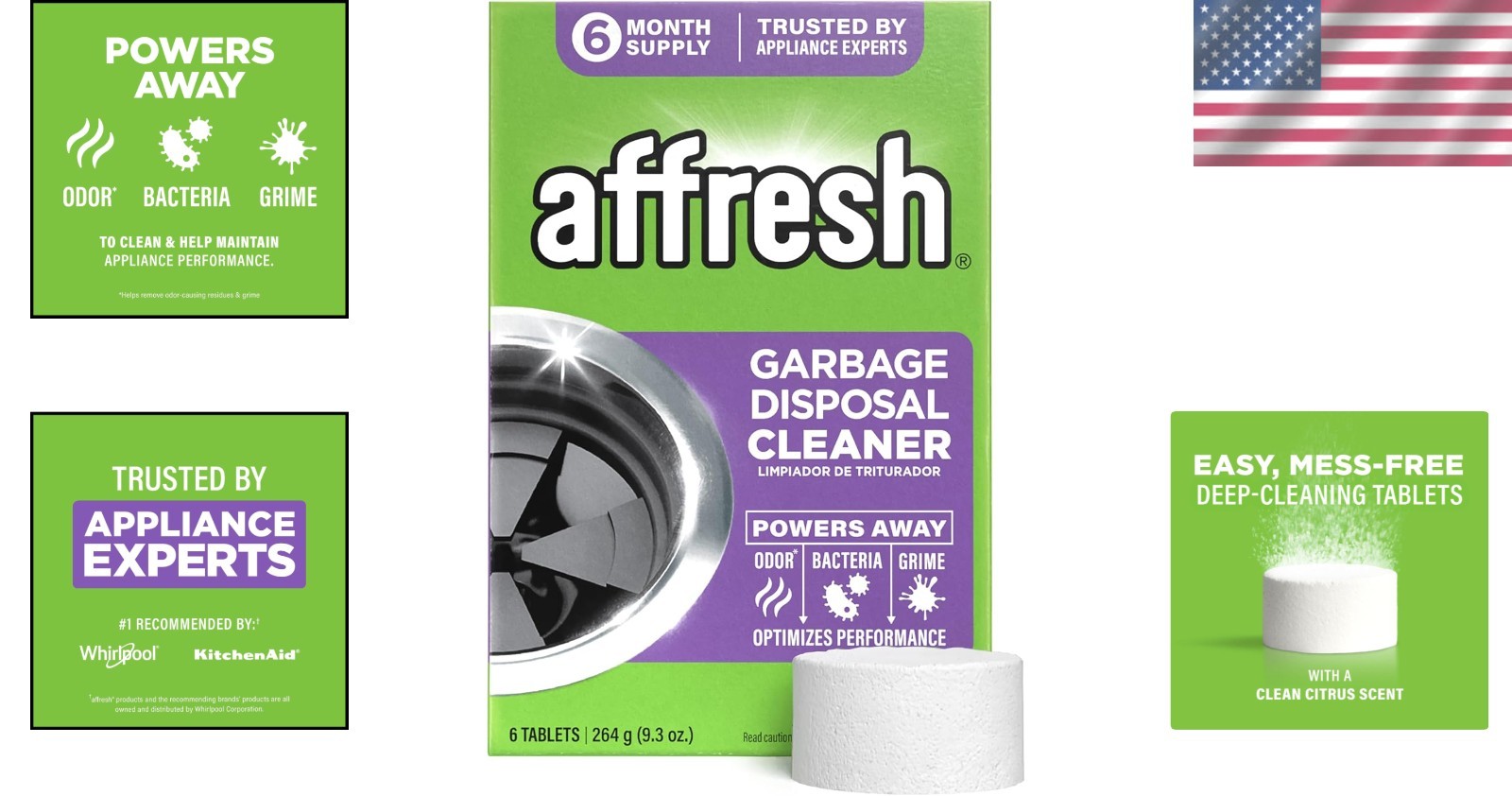 6 Citrus Scent Tablets – Eco-Friendly Garbage Disposal Cleaner & Odor Eliminator
