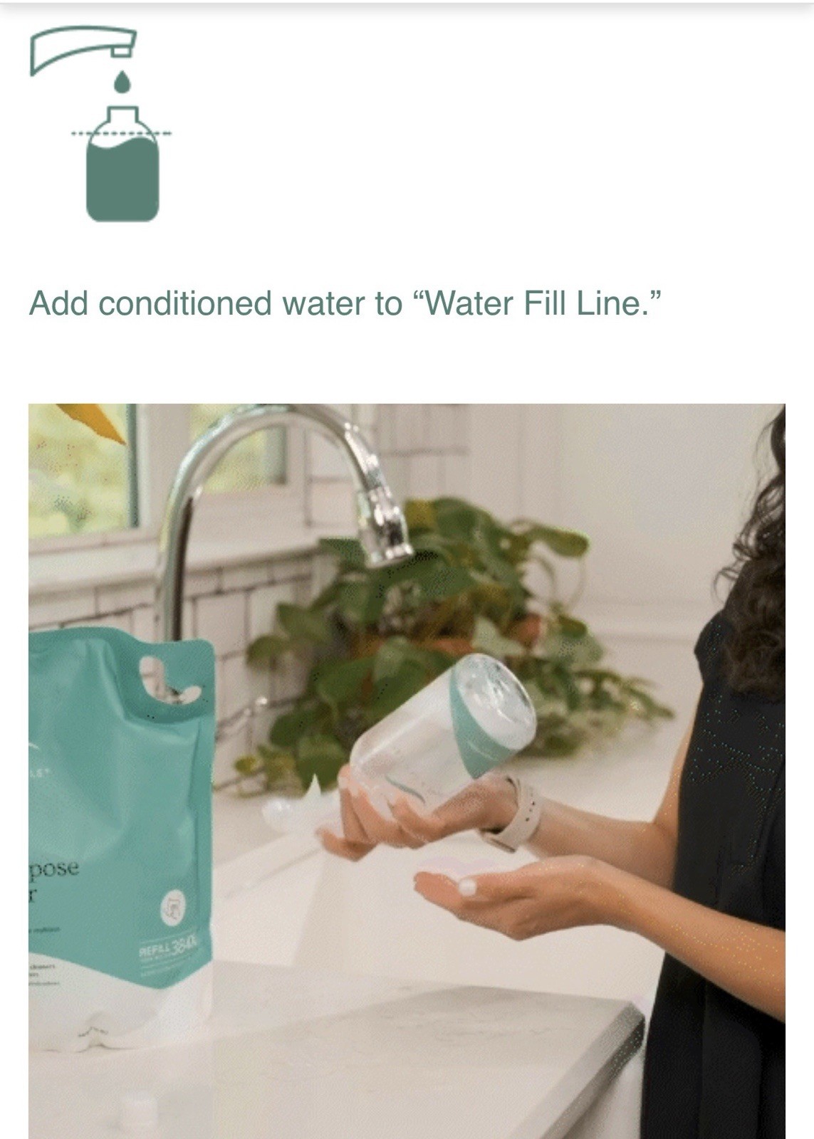 Pure & Gentle Deodorizer Cleaner Concentrate 16oz & spray bottle, and scoop.