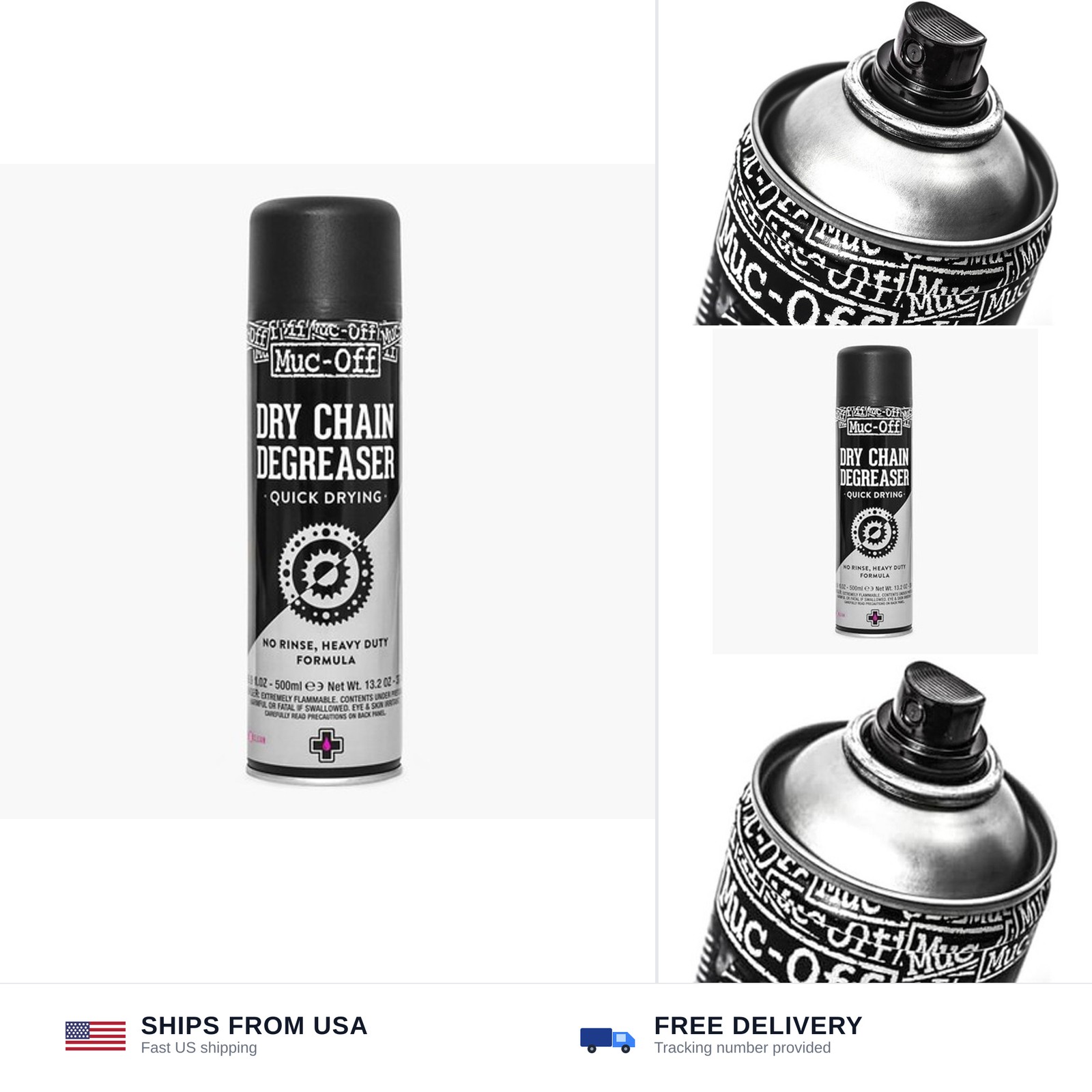 Muc Off Dry Chain Degreaser, 500 Milliliters – Quick-Drying, No Rinse Formula…