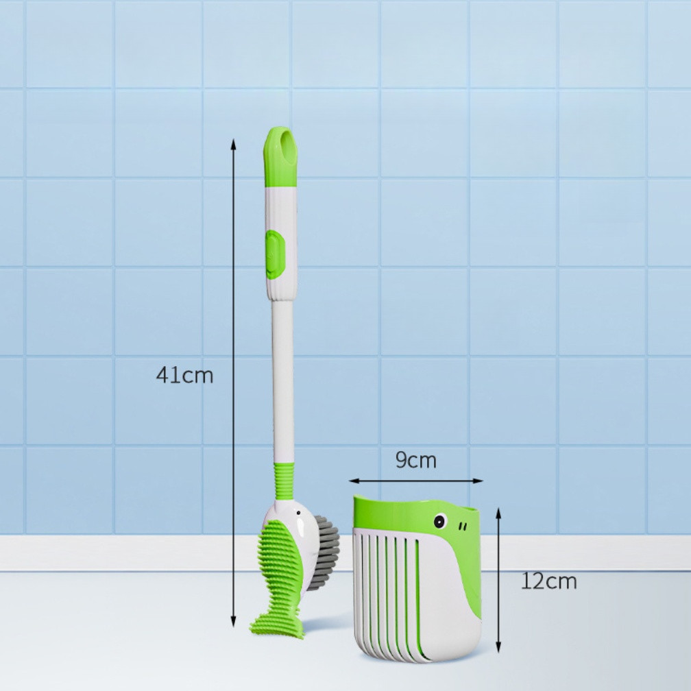 Toilet Brush with No Dead Angle Cleaning Bristles and Reliable Suction Cup Base