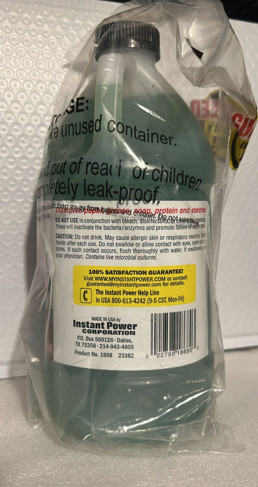 Instant Power Septic Shock – Septic Tank Treatment, Drain Cleaner Liquid Clog Re