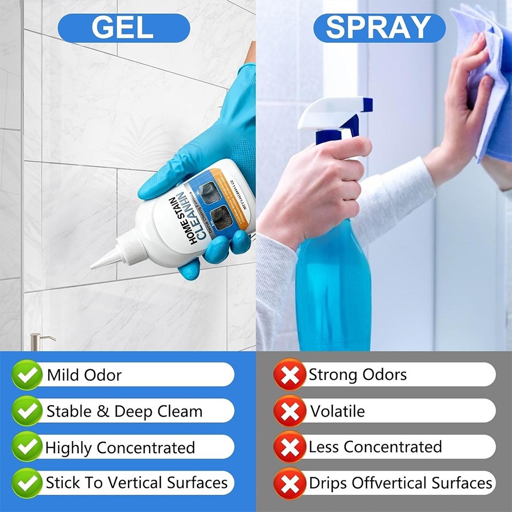 100ml HOME STAIN CLEANER GEL-Washing Machine Seals, Fridge Rubber, Wall & Shower