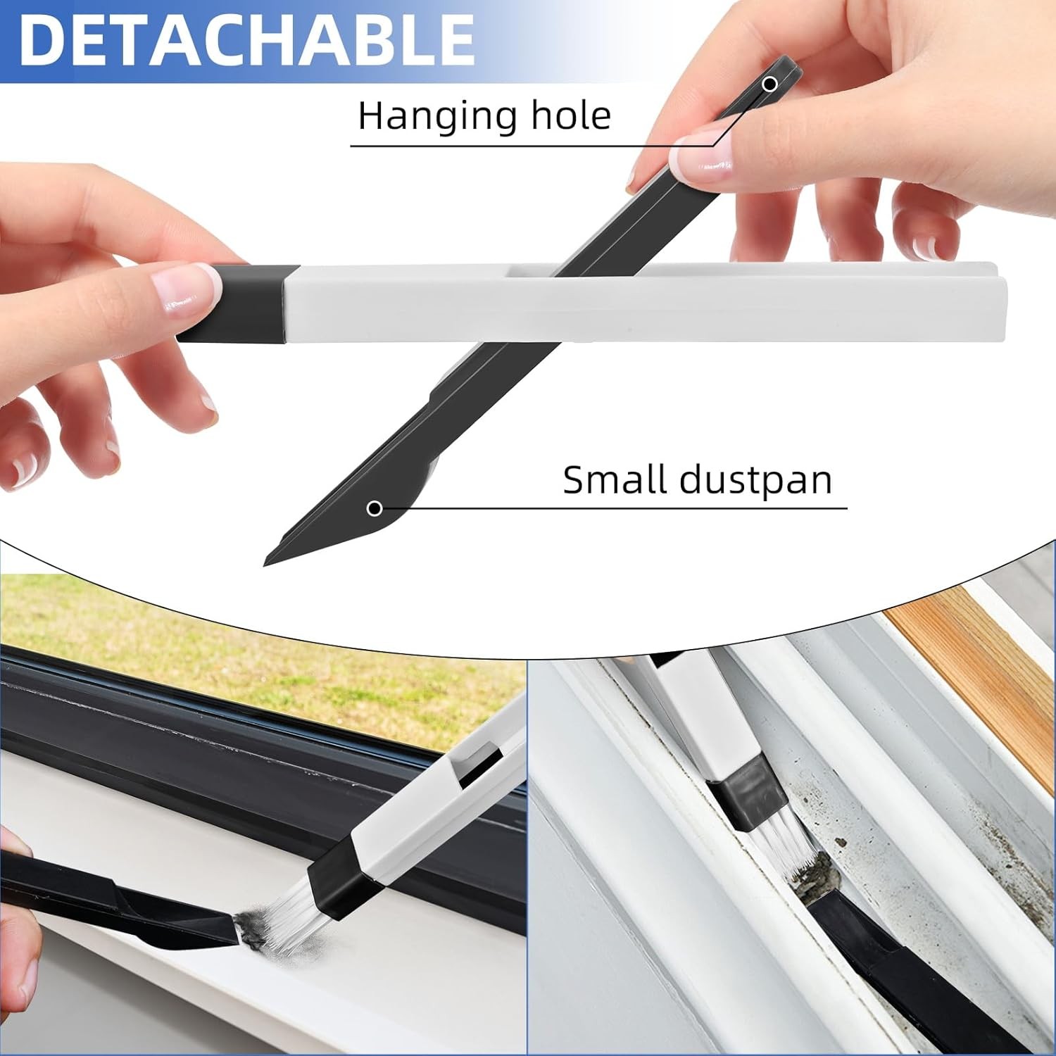 7Pcs Crevice Cleaning Brush, Multifunctional Window Track Cleaning Tools and Win