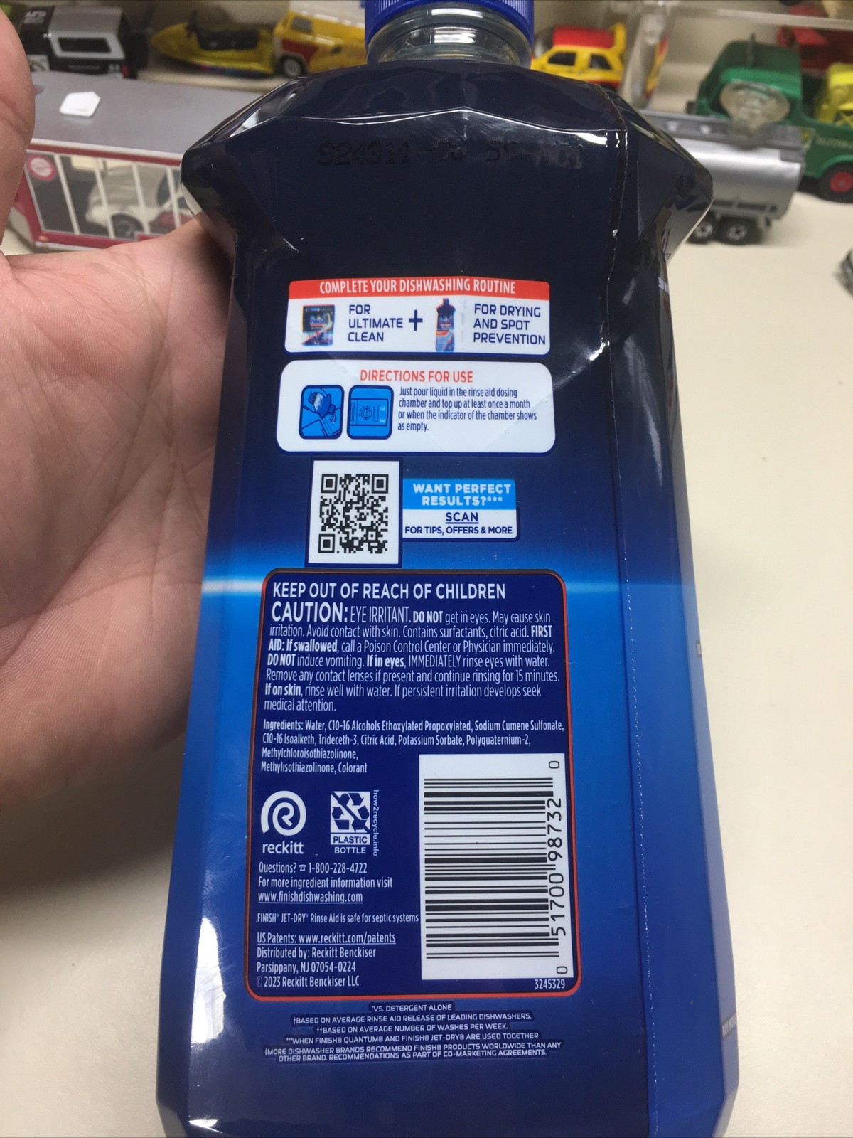 Finish Jet-Dry Ultra Rinse Aid 32 fl oz Dishwasher Detergent 12 Count Case NEW