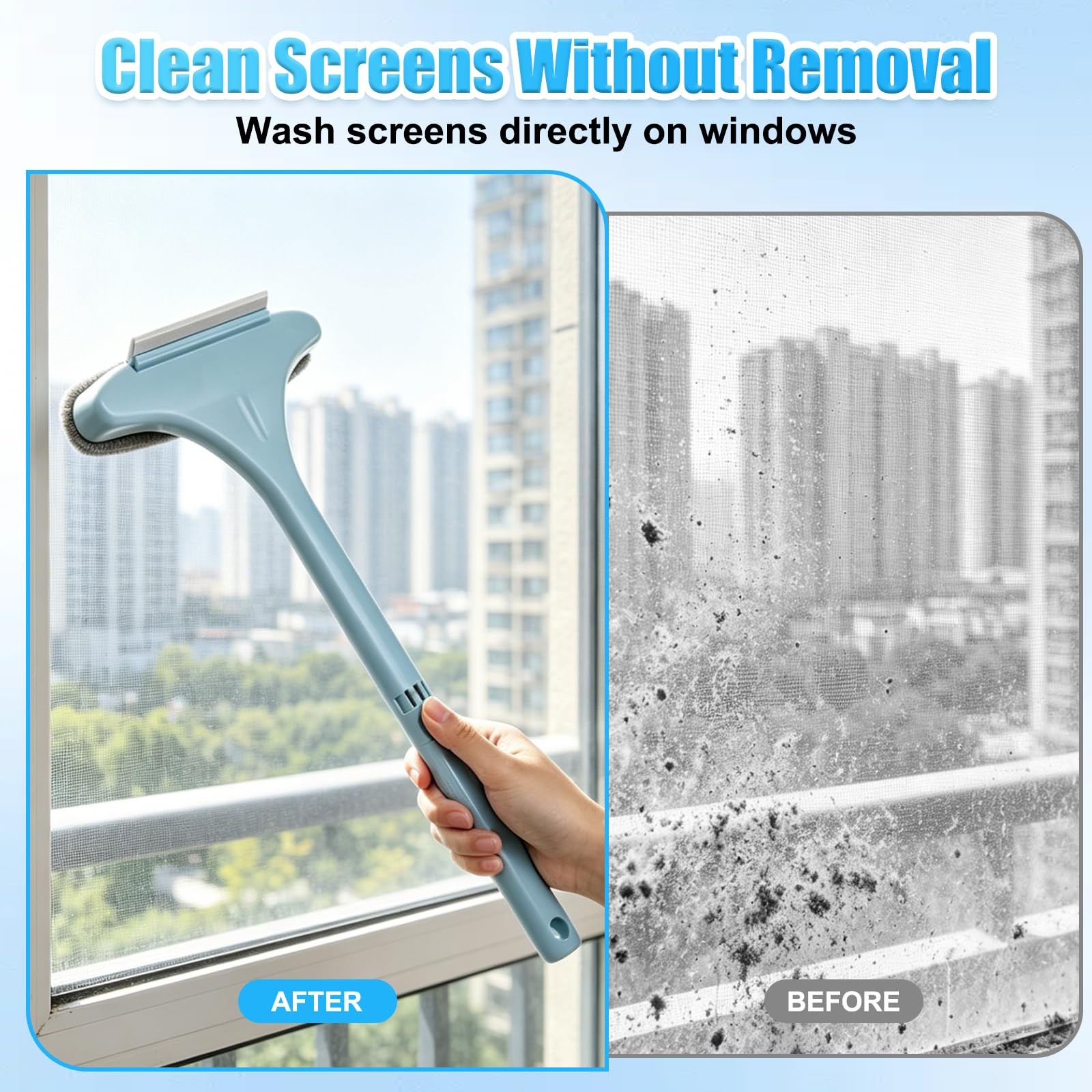 Window Screen Cleaning Brush,2-in-1 Multi-Purpose Cleaning Brush Efficient Cl…