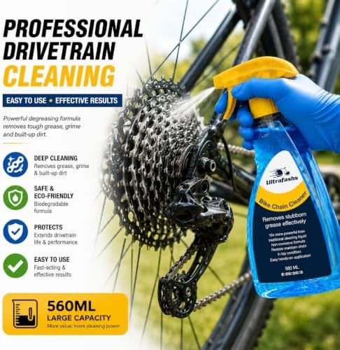 Bike Chain Cleaner Kit, 560ml/19oz Biodegradable Degreaser with 2oz Wet Chain…
