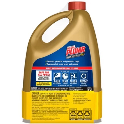 Liquid-Plumr Pro-Strength Full Clog Destroyer Gel Plus PipeGuard: Unscented