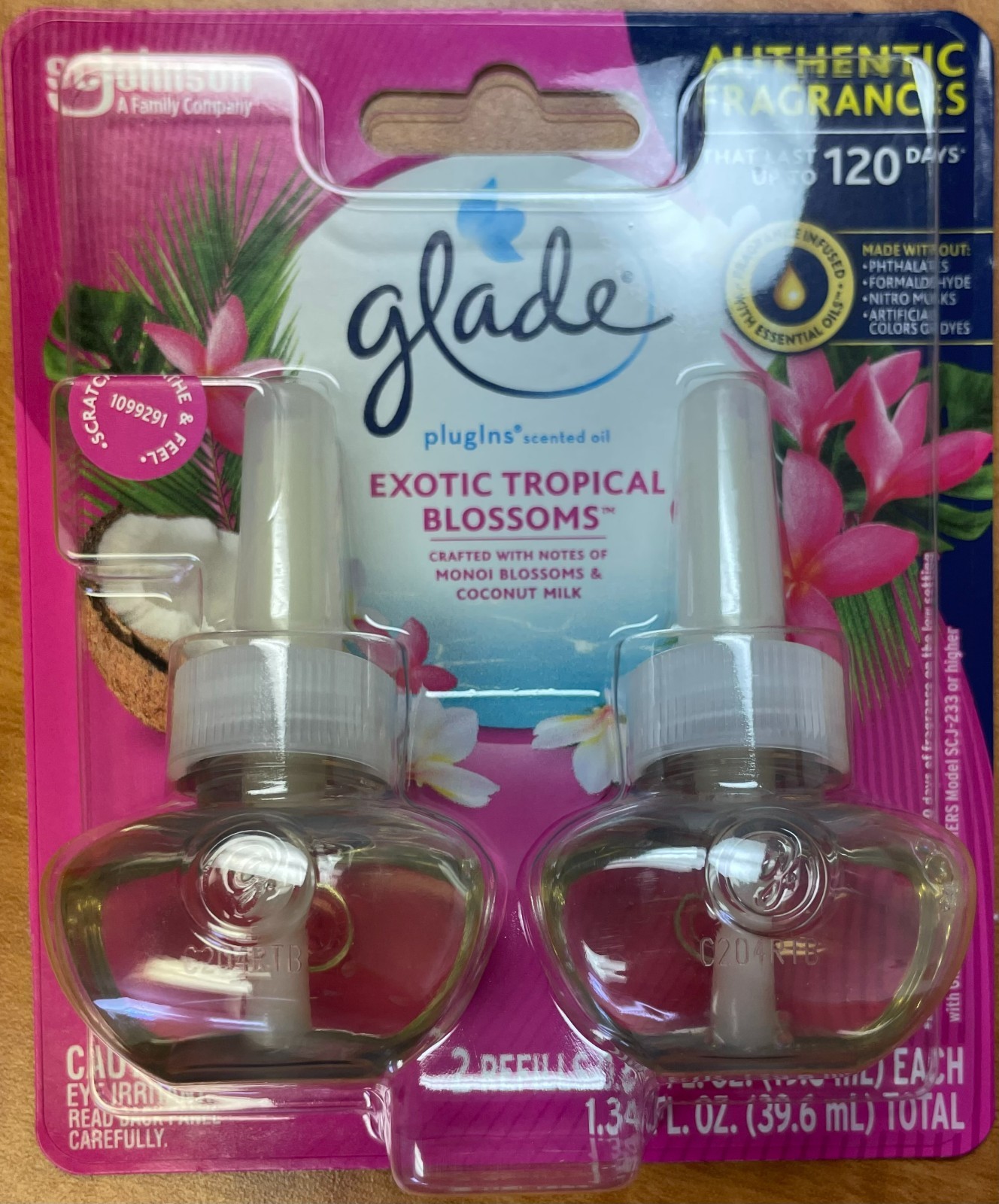 Glade Exotic Tropical Blossoms PlugIns 6 Packs of 2 Scented Oil Refills 12 total