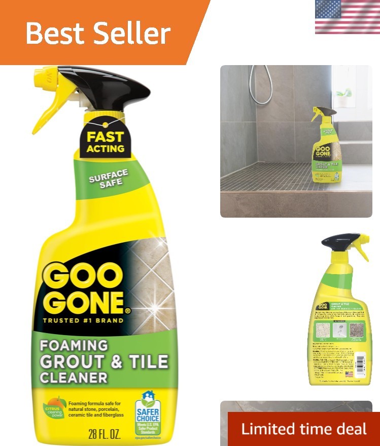 Citrus Scented Grout & Tile Cleaner – 28 Oz Foaming Formula for Tough Stains