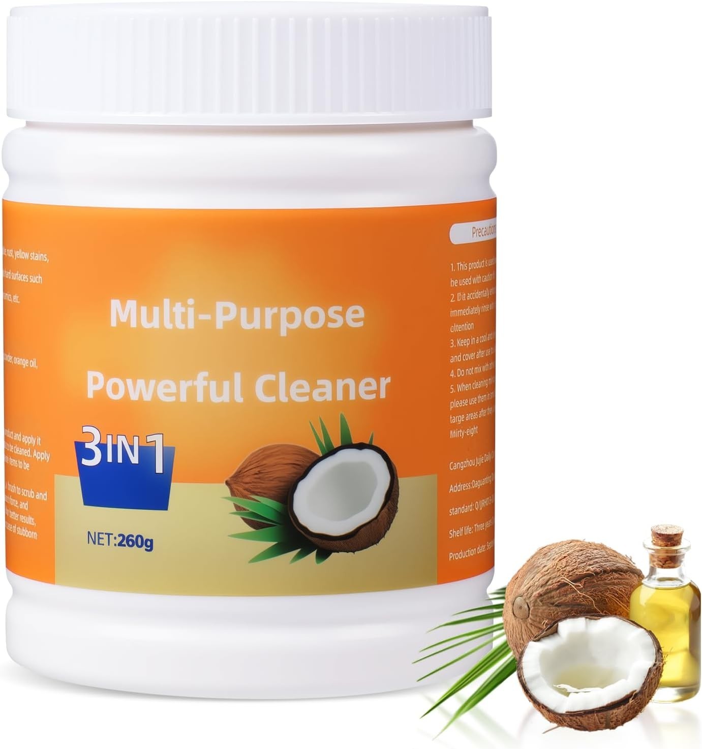 Mild Multi-Purpose Cream Cleaner with Coconut Oil – 260g Heavy-Duty Power