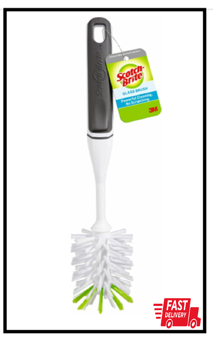Scotch-Brite Glass and Water Bottle Brush, Long-Lasting Bristles, Safe On Multip