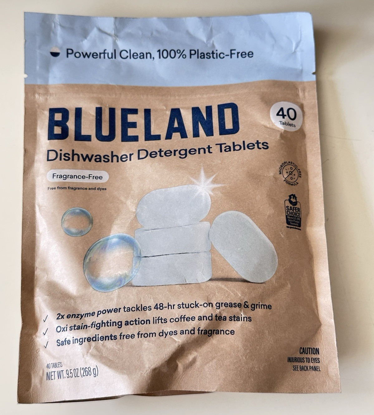 2 LOTS BLUELAND Powder Dishwasher Soap Detergent 14.2 oz + 9.5 oz Fragrance Free