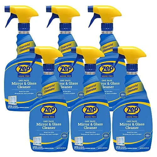Zep Home Pro One Pass Mirror & Glass Cleaner – 32 oz. (Case of 6) R49606 – Strea
