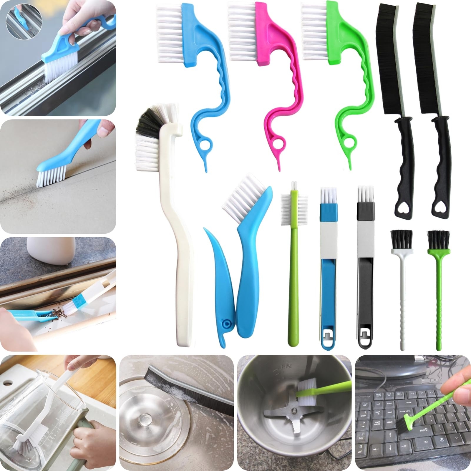 12pcs Small Cleaning Brush Crevice Gap Cleaning Brushdoor Window Track Groove Co