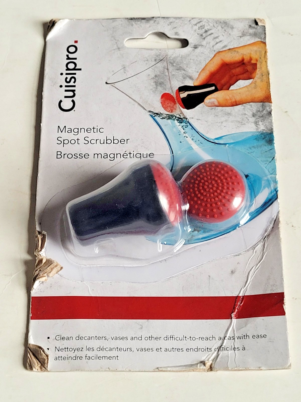 Cuisipro Magnetic Spot Scrubber for Inside of Bottles Cleaning Brush Black New