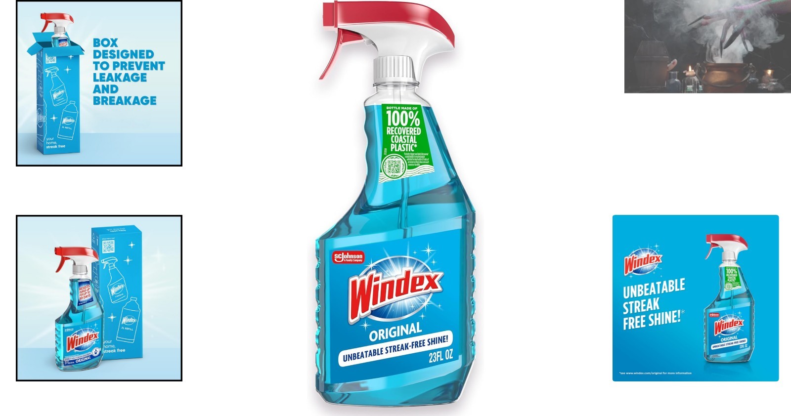 Eco-Friendly 23oz Glass Cleaner Spray – Streak-Free Shine, Blue Scent