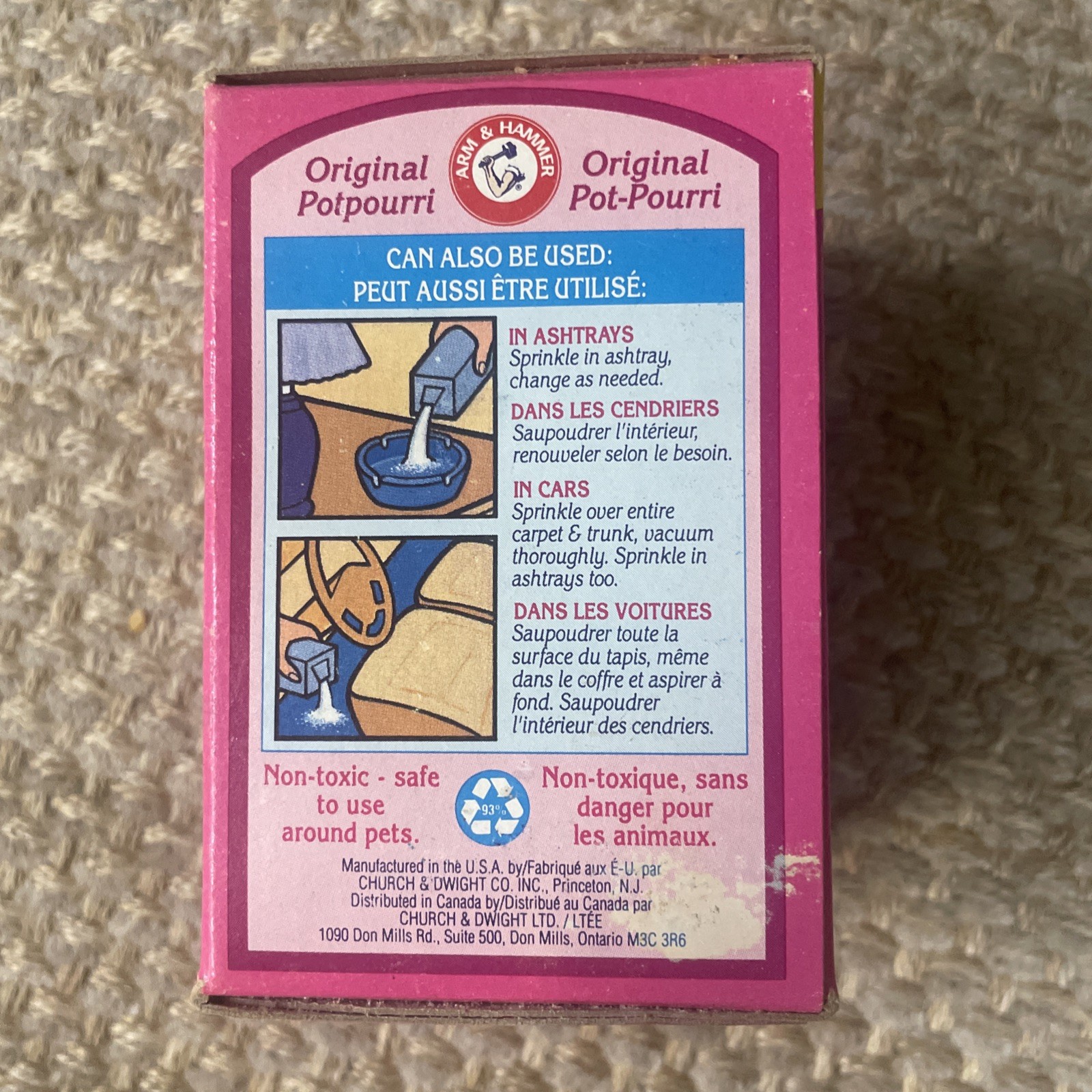 Vintage 1980’sArm & Hammer Potpourri Fresh Carpet Deodorizer NOS Trial 200g