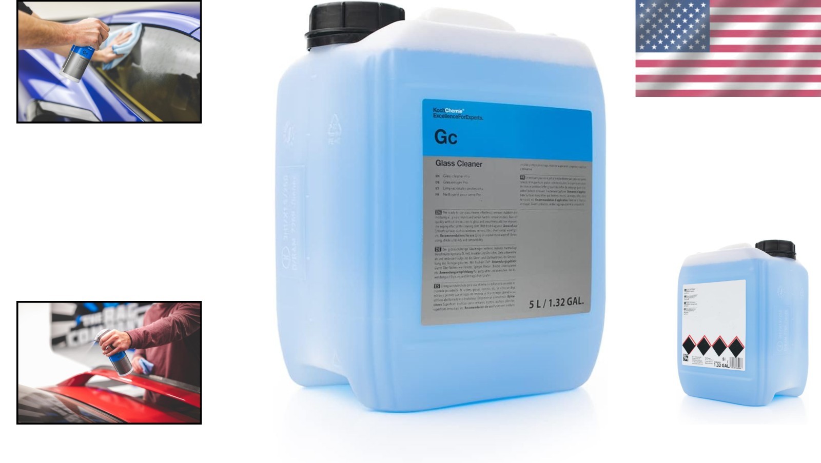 Pro Glass Cleaner 5L Streak-Free Formula – Removes Grease, Bugs, Oil