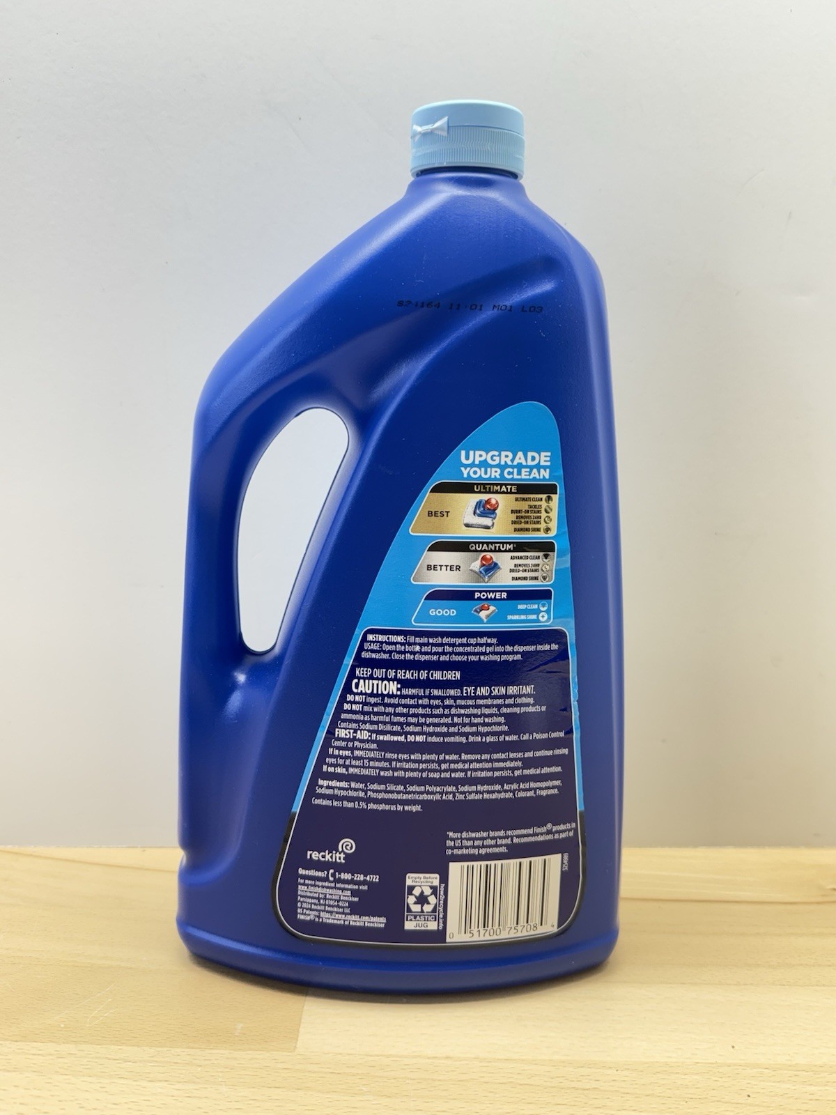 Finish Dishwasher Detergent Gel Liquid, Lemon Scent, 75oz