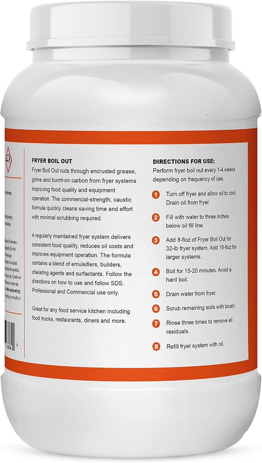 Fryer Cleaner – 8-Lbs – Fryer Boil Out – Contains 21 Cleanings – Concentrated Po