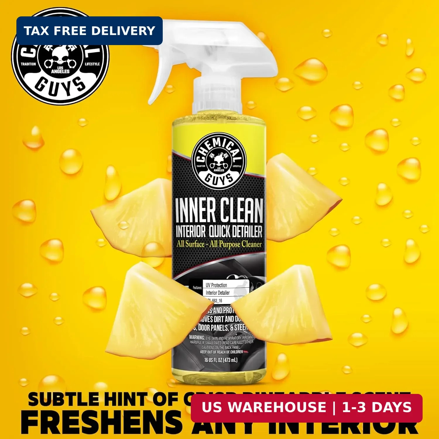 Chemical Guys InnerClean Interior Detailer Protectant Car Cleaning Spray 16 oz