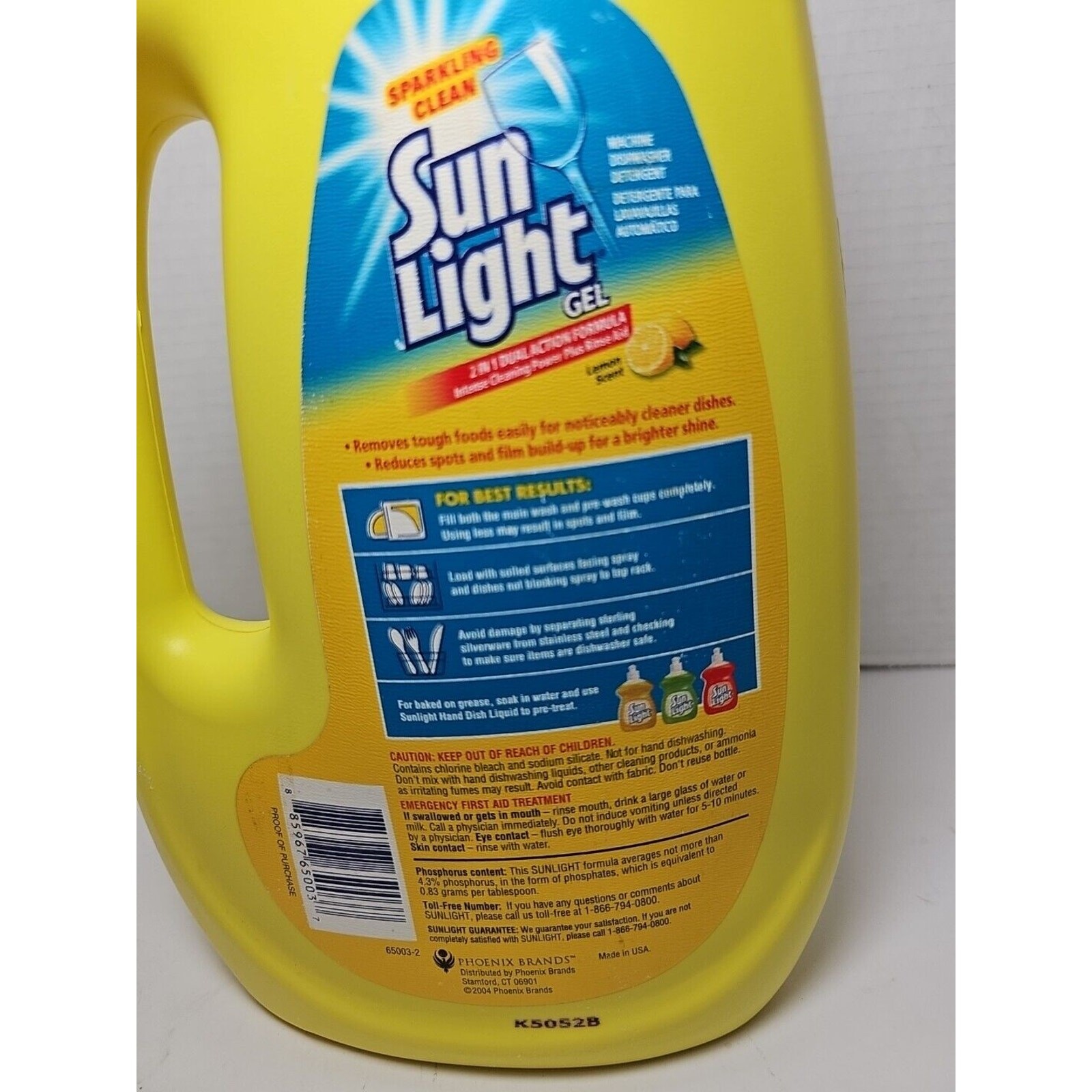 Sun Light Gel Lemon Machine Dishwasher Detergent 2 In 1 Vintage 90s PROP 90%Full