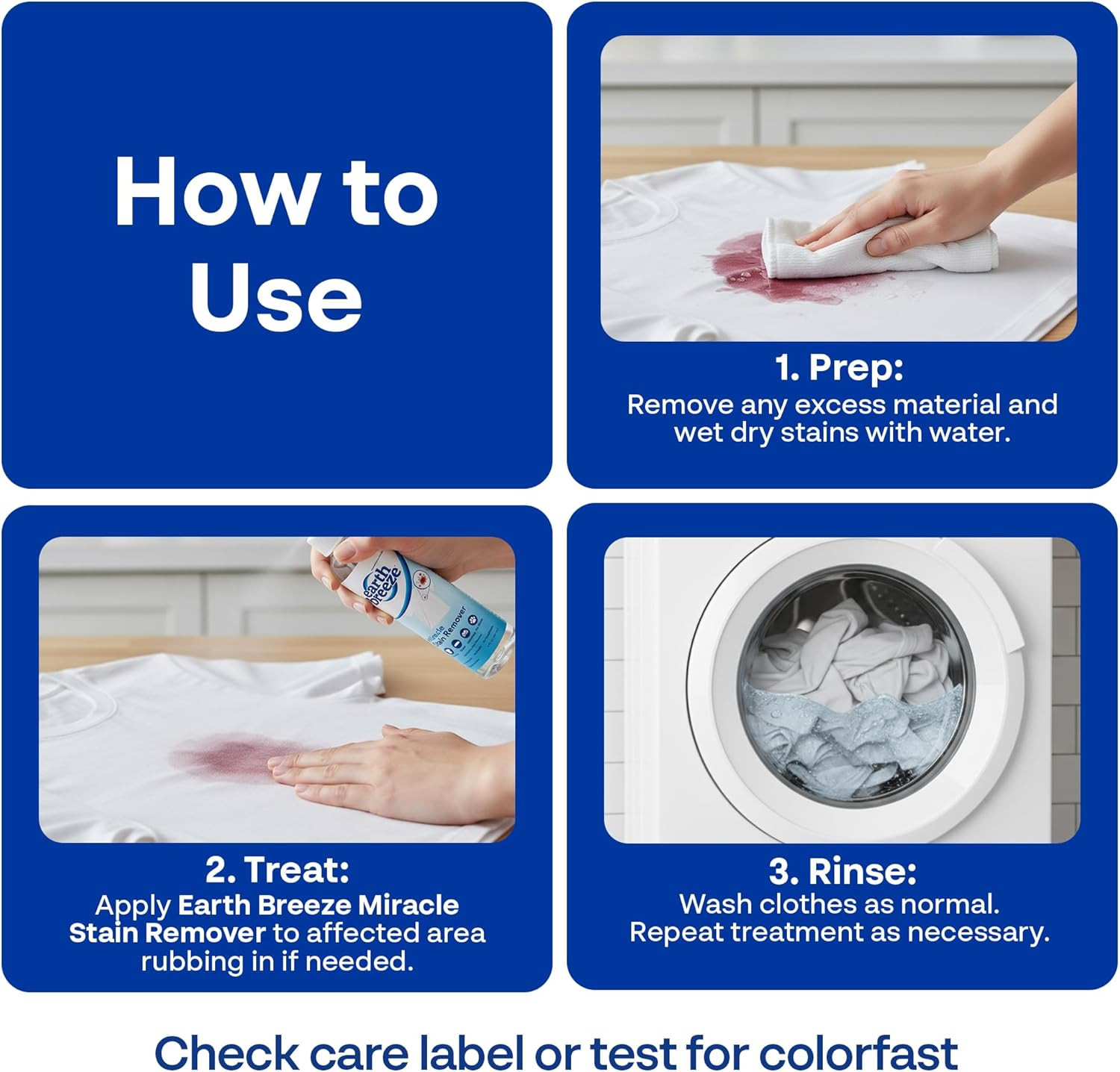 Earth Breeze Miracle Stain Remover Spray – Powerful All-In-One Solution – Remove