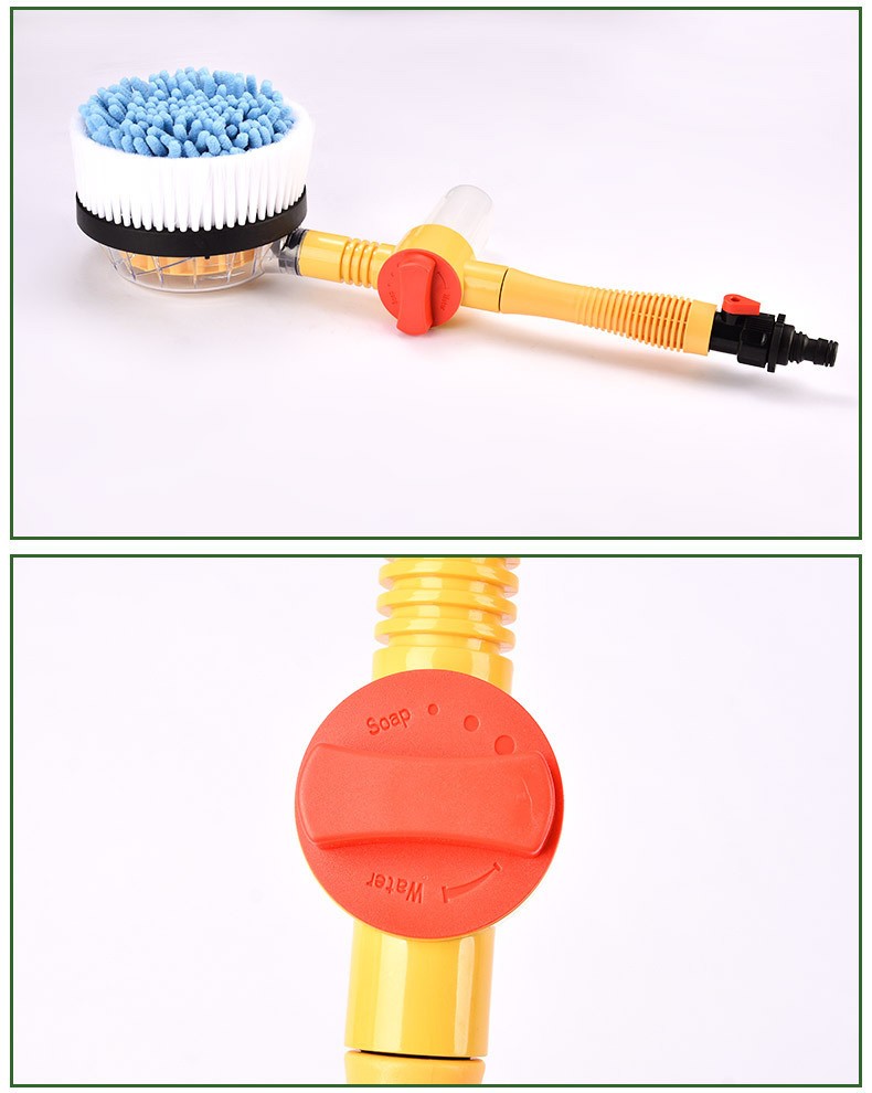 Yellow Wash Brush Cleaning Kit 360° Spin Car Mop Microfiber Car Cleaning Brush