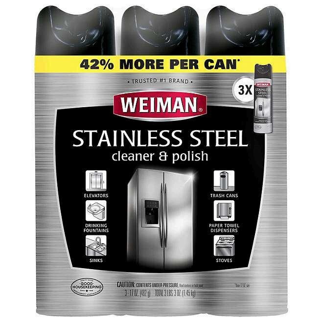 Weiman Stainless Steel Kitchen and Home Appliance Cleaner & Polish, 17 Oz.