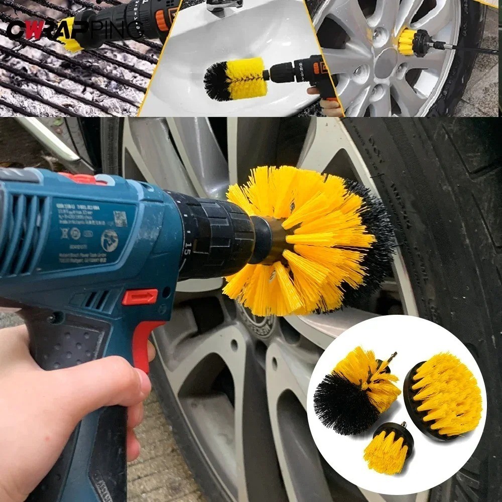 7Pcs Drill Brush Attachment Set Power Scrubber Cleaning Kit Carpet Glass Tile