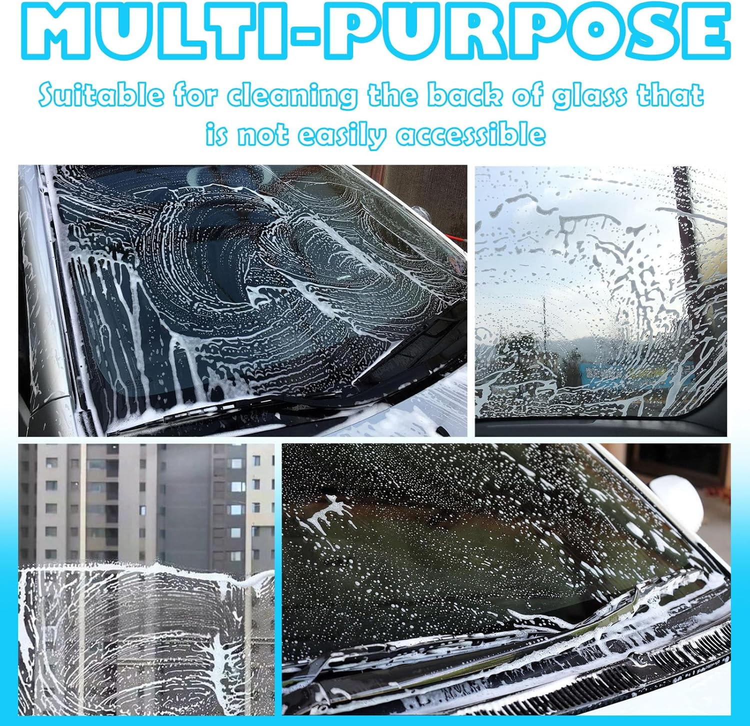 Magnetic Car Windshield Cleaner Tool with Rope,Double-Sided Magnetic Window C…