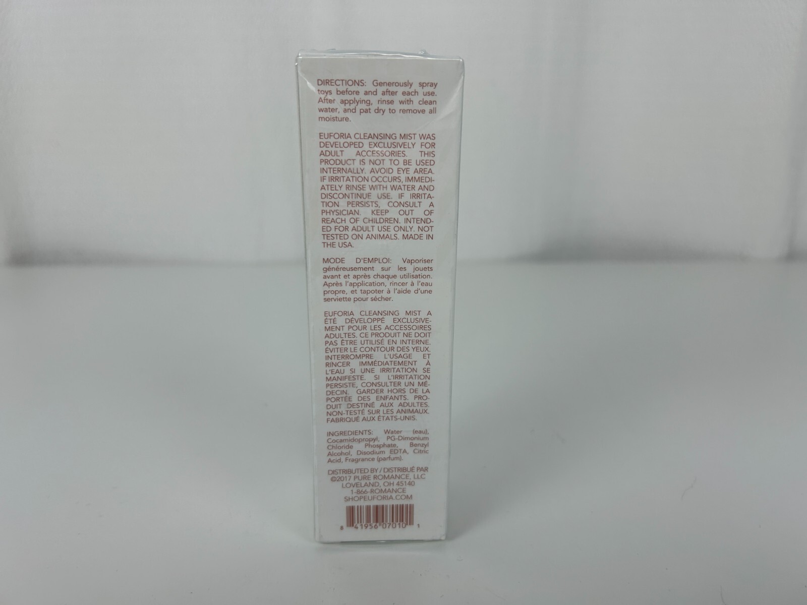 Pure Romance Euforia Cleansing Mist 4 fl oz NEW NIB