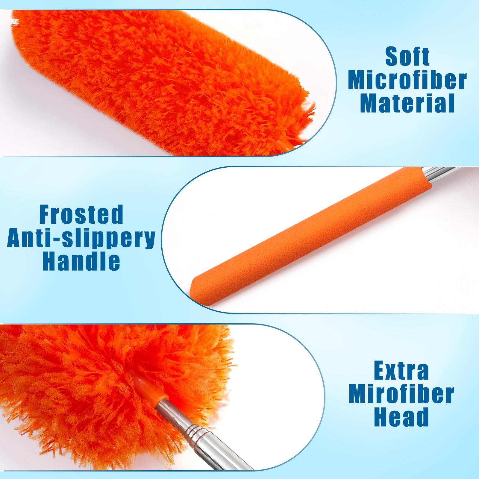 Tanlade 12 Pcs Microfiber Feather Duster for Cleaning 13-31 Inch Extendable C…