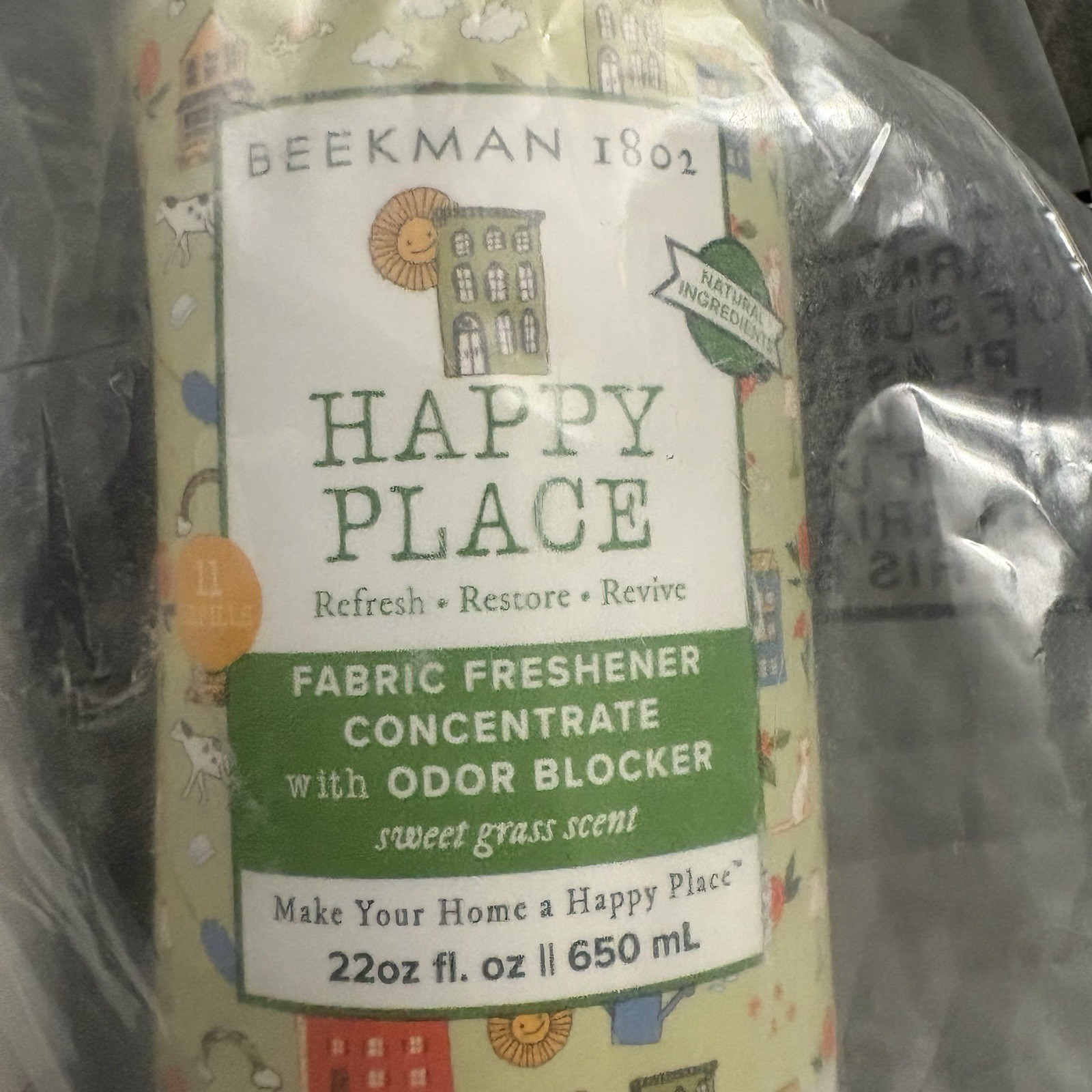 Beekman Happy Place Fabric Freshener Concentrate w/ Odor Blocker Set Sweet Grass