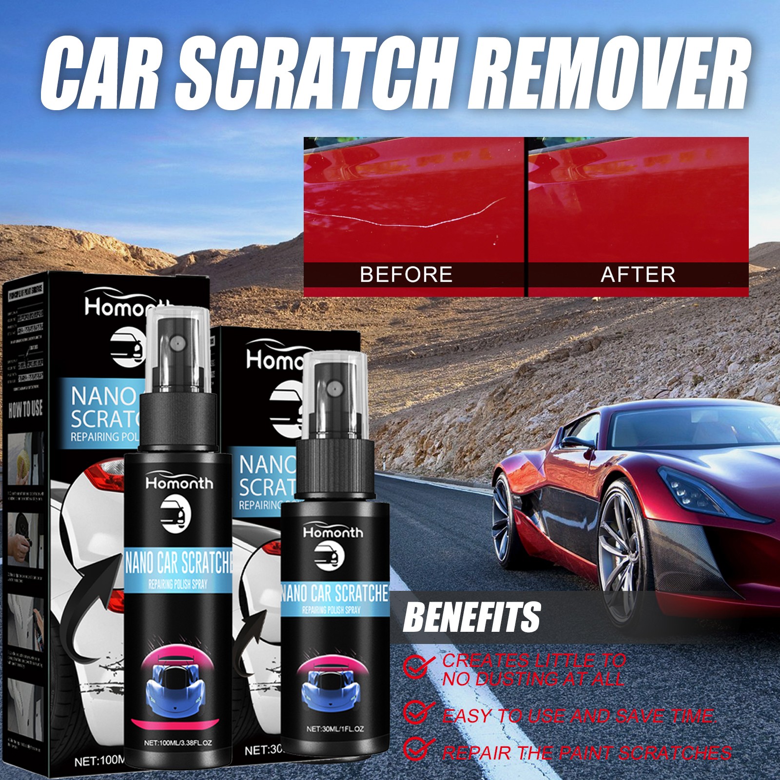 Scratch Repair Spray for Car Paint – Scratch & Swirl Remover Gloss Restorer